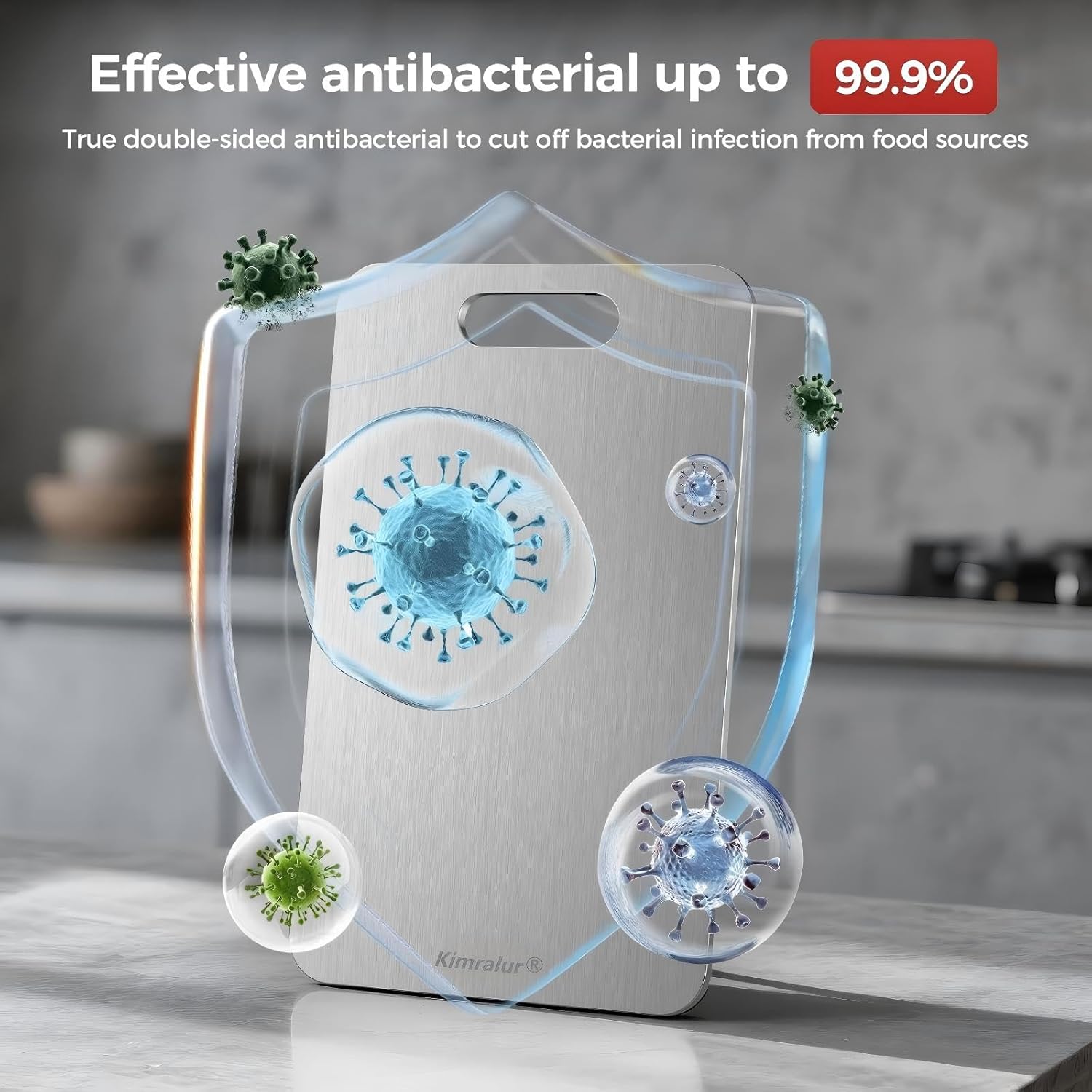 Titanium Cutting Board, Double Sided - Non Slip, Dishwasher Safe Chopping Board for Kitchen, Non Toxic, Easy to Clean, 2026 Upgrade (100% Pure Food Grade Titanium) (12"L x 9"W)