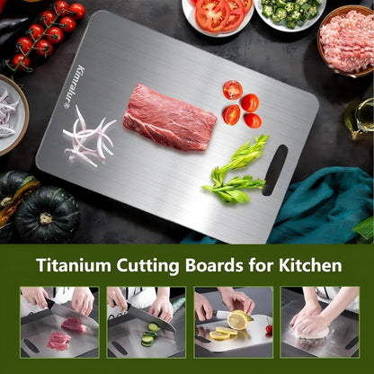Titanium Cutting Board, Double Sided - Non Slip, Dishwasher Safe Chopping Board for Kitchen, Non Toxic, Easy to Clean, 2026 Upgrade (100% Pure Food Grade Titanium) (12"L x 9"W)
